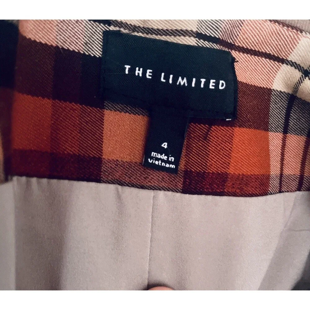 The Limited Y2K Pencil Skirt Plaid Women's Size 4 Orange - Picture 7 of 7